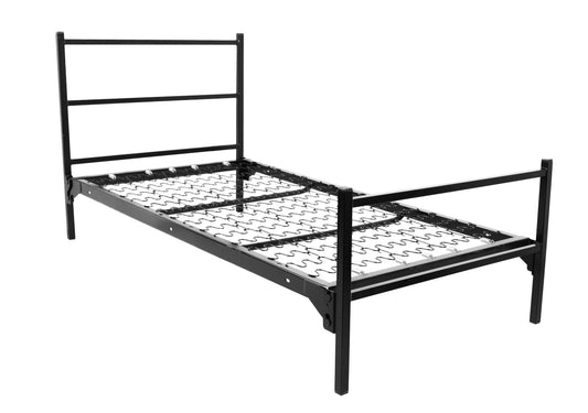Military Square Tube Bunk-able Bed – Non-Adjustable, Black