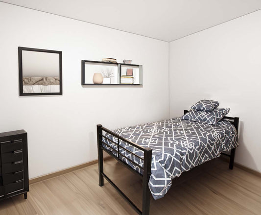 University Heavy Duty Metal Bunk-able Platform Bed Frame – Black