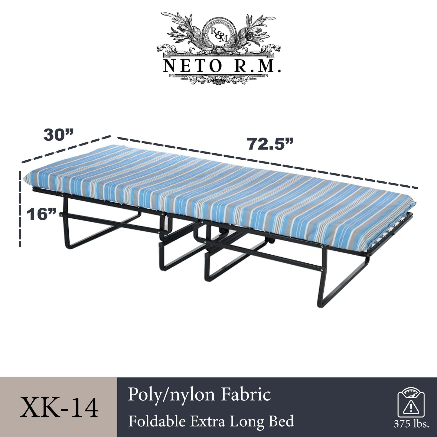 Heavy Duty Compact Roll-A-Way Steel Bed w/ 3” Thick Mat