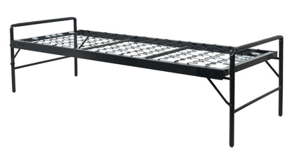 "Good Oldy" Black Army-Style Steel Bed with Retractable Legs