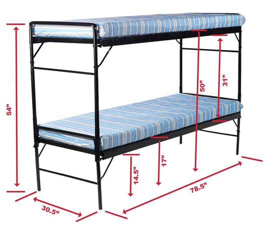 Army Style Steel Bunkbed With Mattresses.