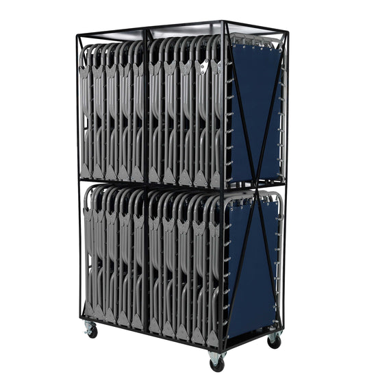 Cart for easy storage and movement with 3 Full Steel Shelf Cart with 20 XB-1 Cots