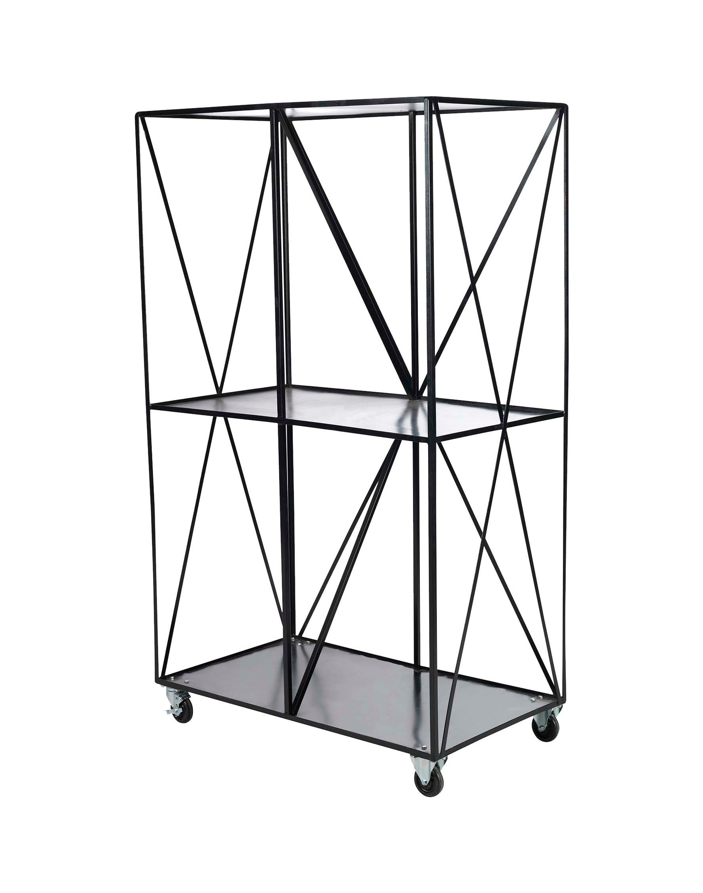 Cart for easy storage and movement with 3 Full Steel Shelf Cart with 20 XB-1 Cots