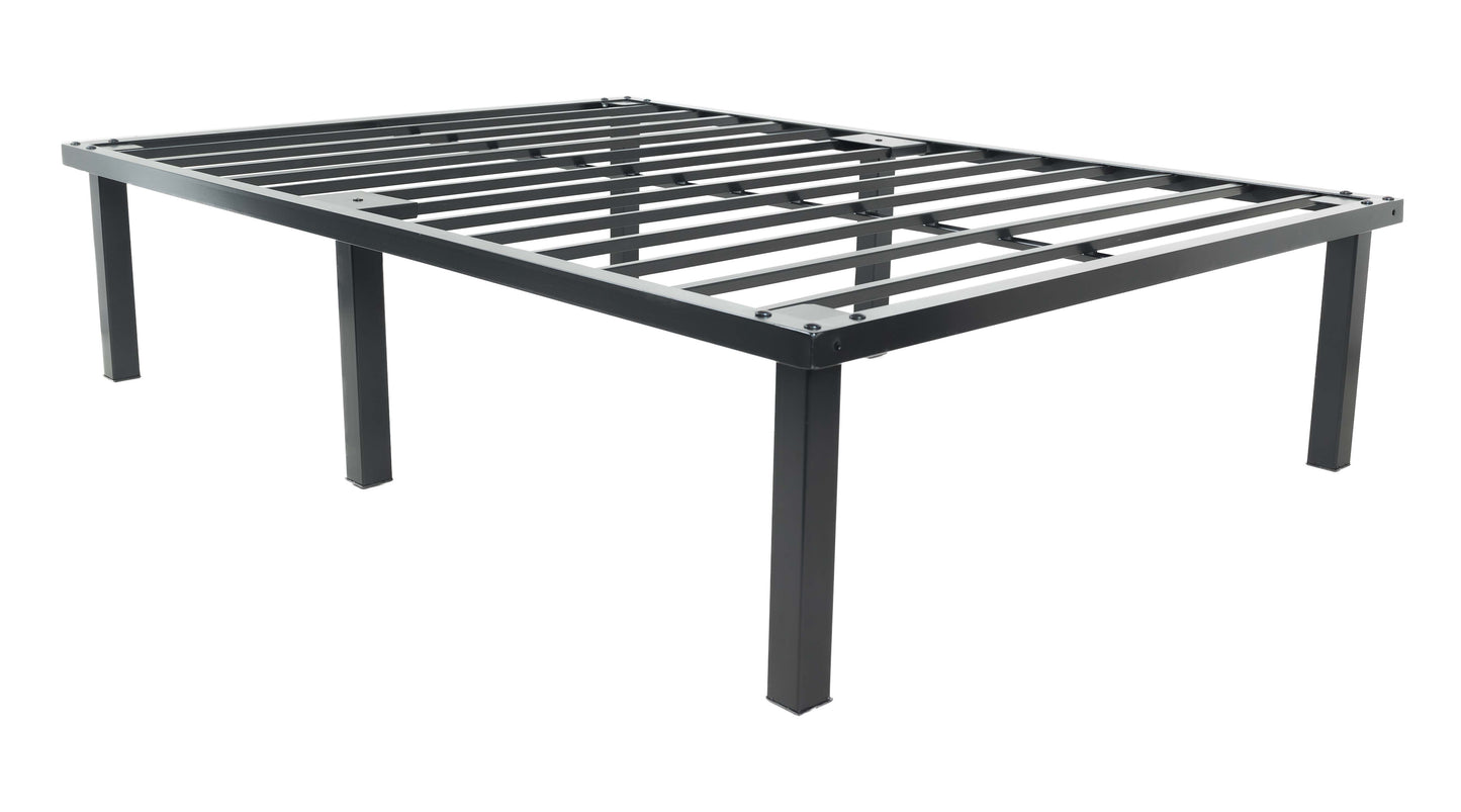 Heavy-Duty Steel Hotel Bed Base with Squared Tube Legs – Platform Frame | Black
