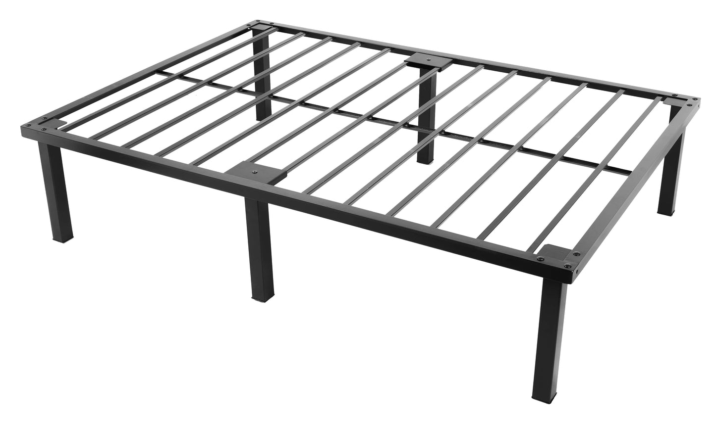 Heavy-Duty Steel Hotel Bed Base with Squared Tube Legs – Platform Frame | Black