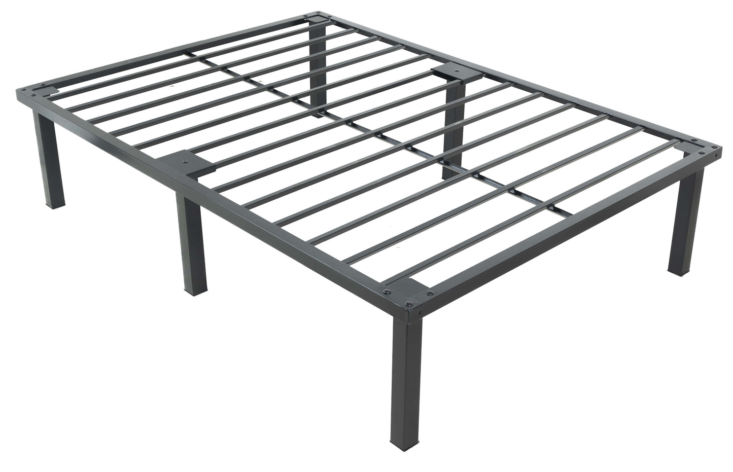 Heavy-Duty Steel Hotel Bed Base with Squared Tube Legs – Platform Frame | Black