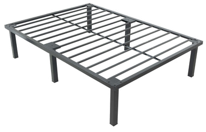 Heavy-Duty Steel Hotel Bed Base with Squared Tube Legs – Platform Frame | Black