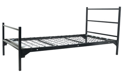 Military Square Tube Bunk-able Bed – Non-Adjustable, Black