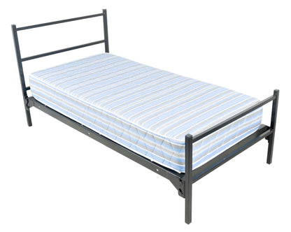 Military Square Tube Bunk-able Bed – Non-Adjustable, Black