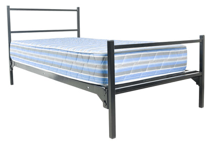 Military Square Tube Bunk-able Bed – Non-Adjustable, Black