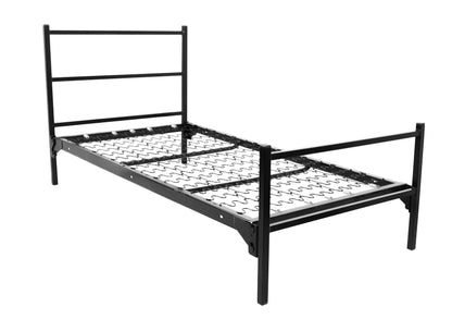 Military Square Tube Bunk-able Bed – Non-Adjustable, Black