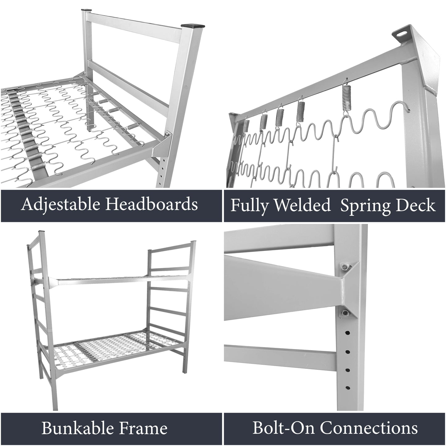 Steel Maiden – Heavy Military-Grade Adjustable Metal Bed (GSA-Approved)