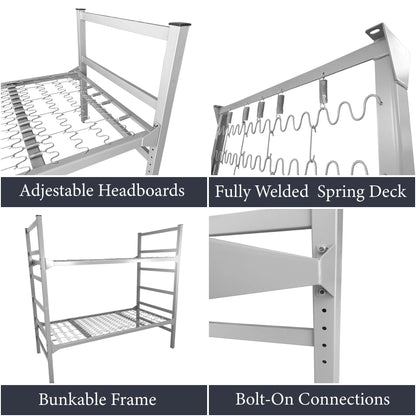 Steel Maiden – Heavy Military-Grade Adjustable Metal Bed (GSA-Approved)