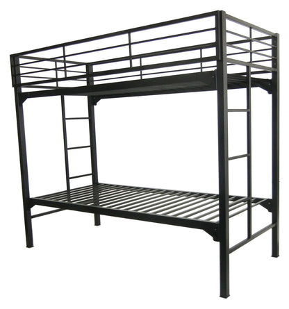 University Style Black Heavy Duty Steel Bunk Bed