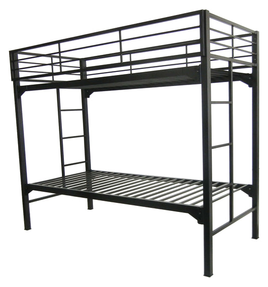 University Style Black Heavy Duty Steel Bunk Bed