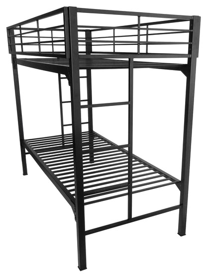 University Style Black Heavy Duty Steel Bunk Bed
