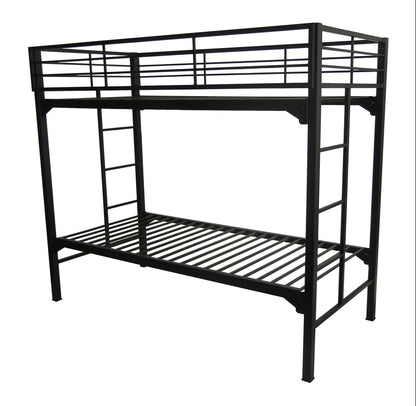 University Style Black Heavy Duty Steel Bunk Bed