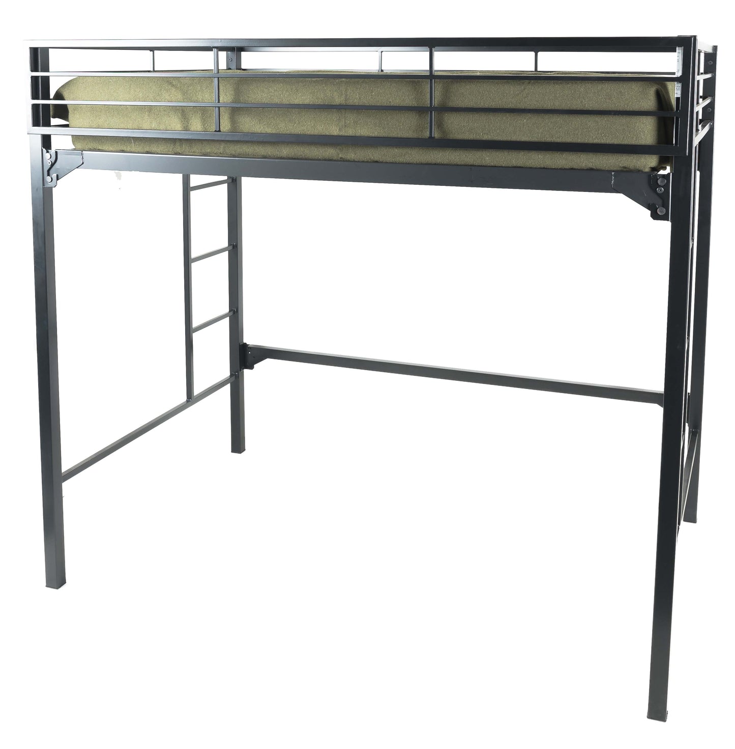 Heavy-Duty Steel University Loft Bed with Built-In Guardrails & Ladders