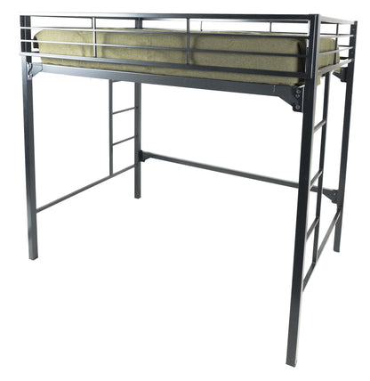 Heavy-Duty Steel University Loft Bed with Built-In Guardrails & Ladders