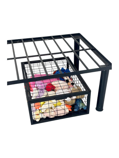 Underbed Steel Cage Cabinet – Heavy-Duty Lockable Rolling Storage Unit with Epoxy Powder-Coated Finish