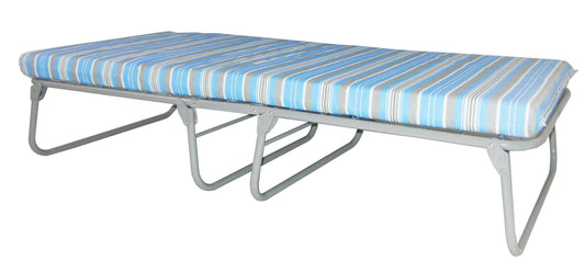 Extra Long Heavy Duty Foldable Steel Bed w/ 3.12" Thick Foam Mat