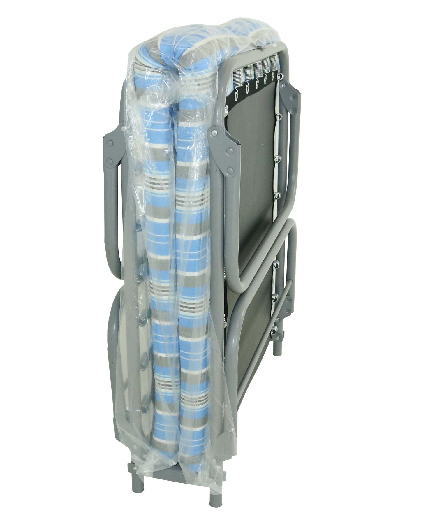 Extra Long Heavy Duty Foldable Steel Bed w/ 3.12" Thick Foam Mat