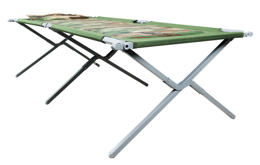 Extra-Large Heavy Duty Army-Style Folding Cot with Built-In Foam Pad – 33” x 80” Steel Frame