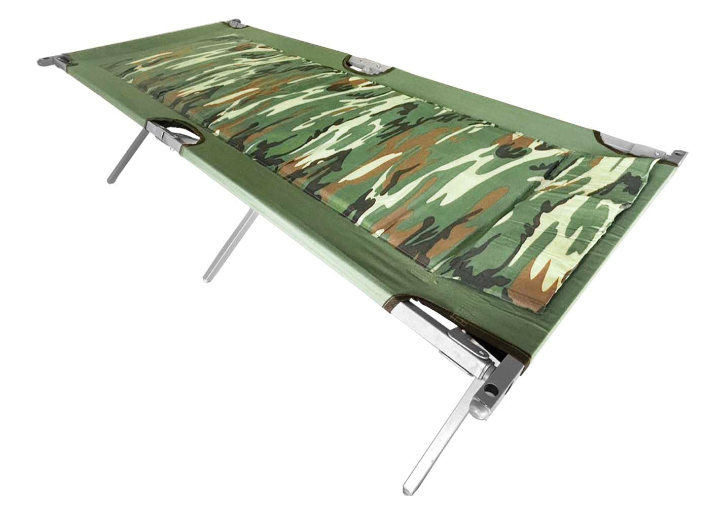 Extra-Large Heavy Duty Army-Style Folding Cot with Built-In Foam Pad – 33” x 80” Steel Frame