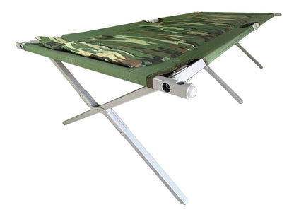 Extra-Large Heavy Duty Army-Style Folding Cot with Built-In Foam Pad – 33” x 80” Steel Frame