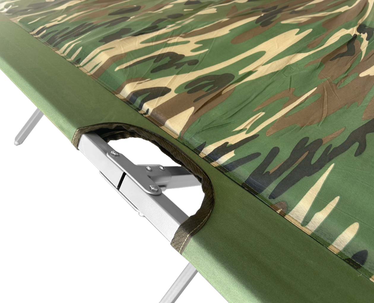 Extra-Large Heavy Duty Army-Style Folding Cot with Built-In Foam Pad – 33” x 80” Steel Frame