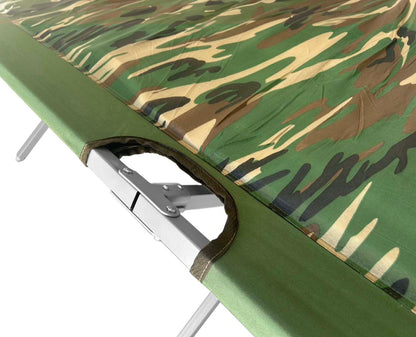 Extra-Large Heavy Duty Army-Style Folding Cot with Built-In Foam Pad – 33” x 80” Steel Frame