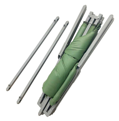 Extra-Large Heavy Duty Army-Style Folding Cot with Built-In Foam Pad – 33” x 80” Steel Frame